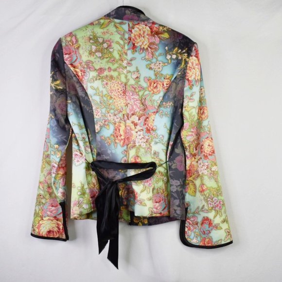 Monaco Nights Asian Inspired Watercolor Jacket L - Picture 6 of 7